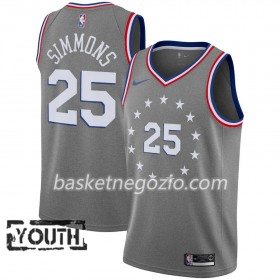 Canotte Bambino Philadelphia 76ers Ben Simmons 25 2018-19 Nike City Edition Grigio Swingman